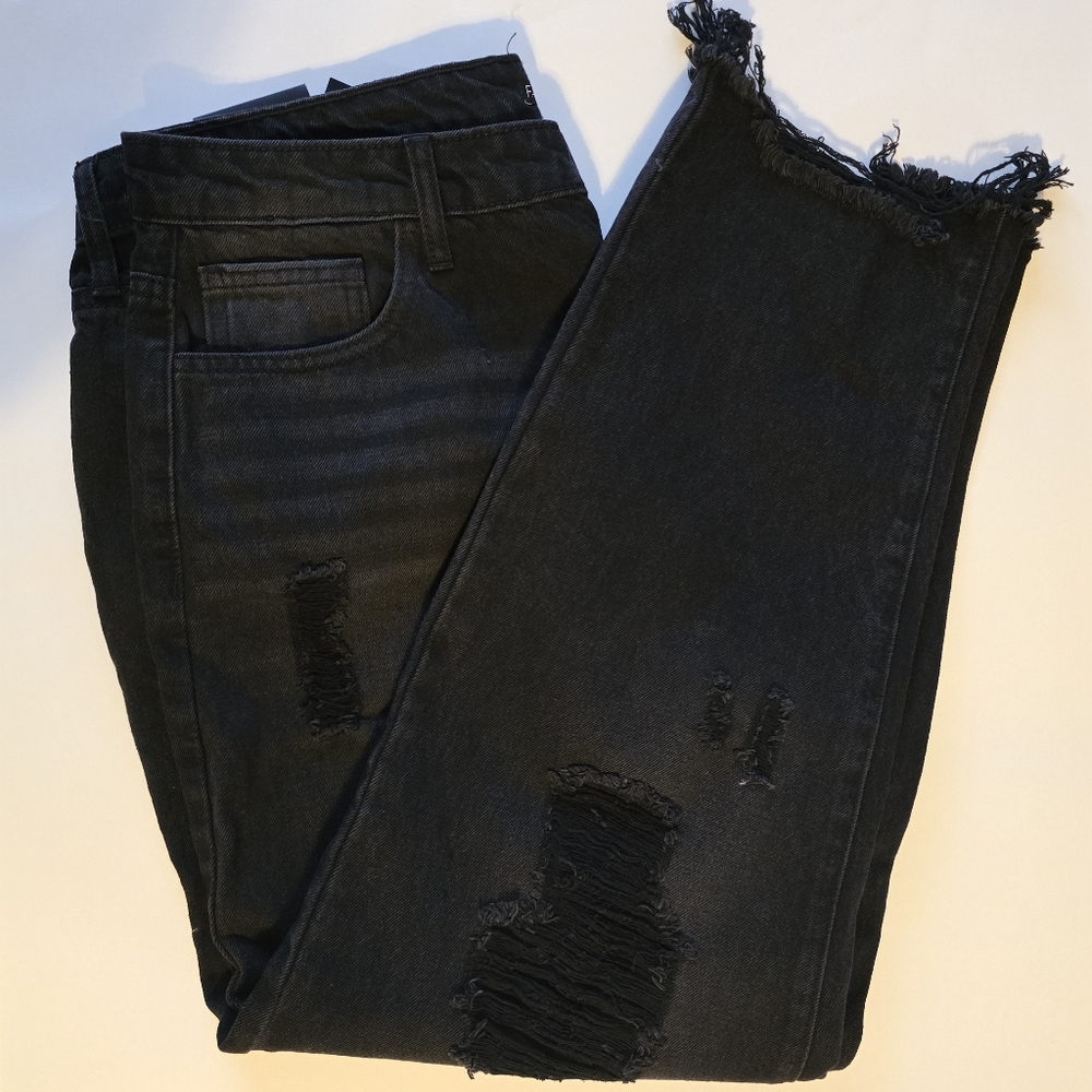 Fashion Nova Black Distressed Jeans